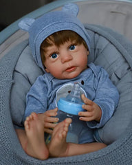 Mika - 19" Realistic Reborn Baby Dolls Lifelike Boy Soft Cloth Body for Kids and Collectors