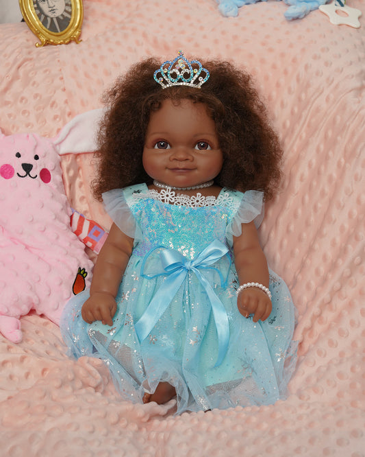 Natalie - Lifelike Reborn Black Girl- 20-Inch Realistic Newborn Real Life Baby Dolls for Kids Age 3+