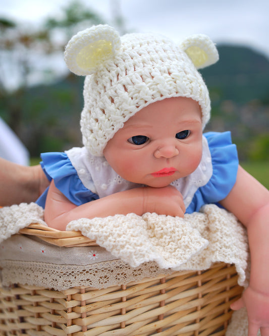 Celine - 22" Full Silicone Reborn Baby Dolls Shining Blue Eyes Newborn Girl with Elastic and Supple Body