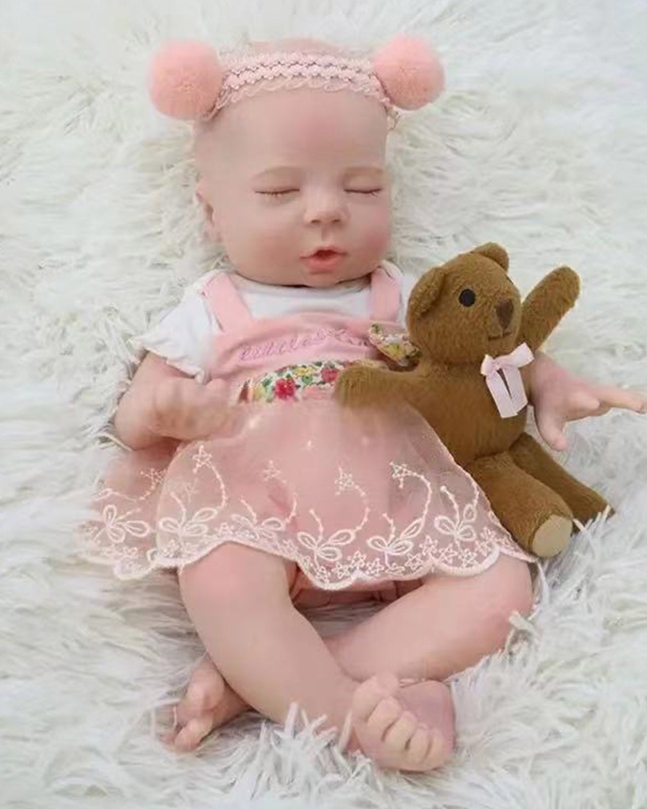 Peggie - 13" Full Silicone Reborn Baby Dolls Cute Sleeping Platinum Silicone Premature Girl