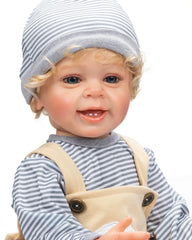 Yannik - 55CM Full Body Soft Vinyl Real Touch Reborn Toddler Boy Baby Doll Ideal Gifts For Children Bath Toy