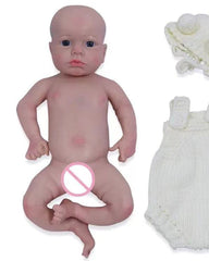 Grayson - 18" Full Silicone Reborn Baby Dolls Cute Awake Newborn Boy with Washable Weighted Body