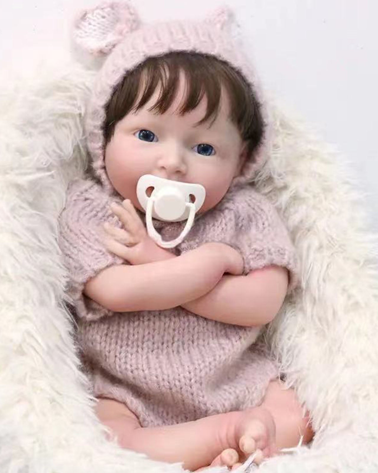 Avivahc - 18" Full Silicone Reborn Baby Dolls Washable Newborn Girl Simulation Baby