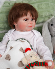 Ellie - 22" Reborn Baby Dolls Adorable Chubby Face Toddlers Girl With Cute Rosy Nose