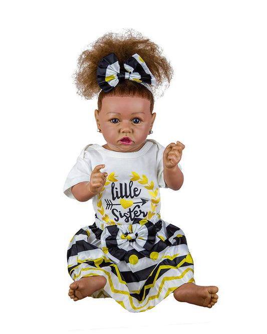 Emily - 20" Reborn Baby Dolls Super Realistic Silicone Body African American Newborn Girl