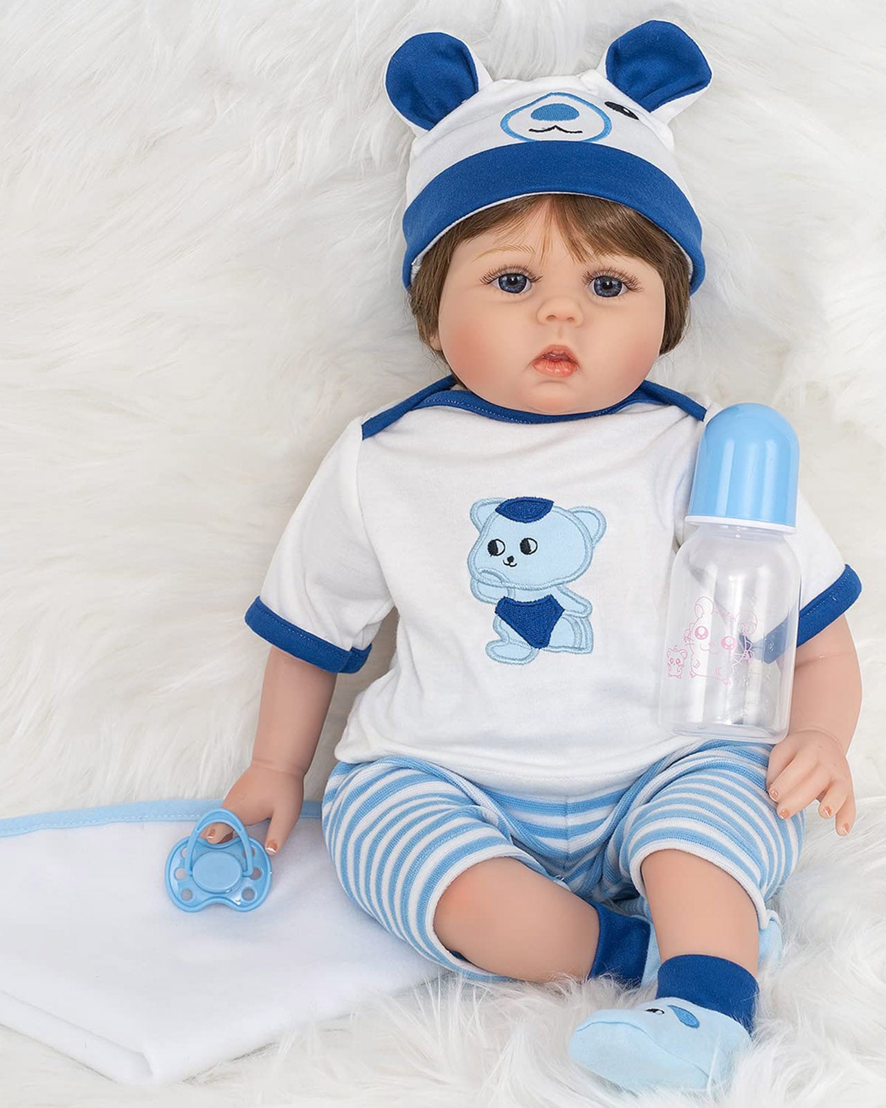 Carol - 22" Reborn Baby Dolls Silicone Vinyl Toddlers Boy with Weighted Soft Body