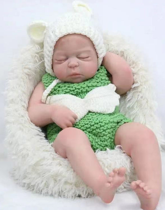 Tabitha - 22" Full Silicone Reborn Baby Dolls Cute Sleeping Toddler Girl with Handmade Painting