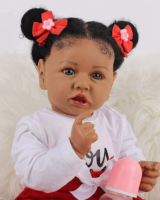 Diana - 20" Reborn Baby Dolls Black African American Newborn Girl Look Real Like a Baby