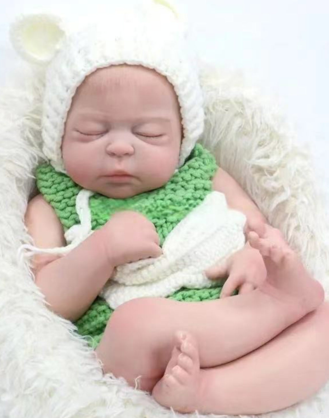 Tabitha - 22" Full Silicone Reborn Baby Dolls Cute Sleeping Toddler Girl with Handmade Painting