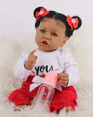 Diana - 20" Reborn Baby Dolls Black African American Newborn Girl Look Real Like a Baby
