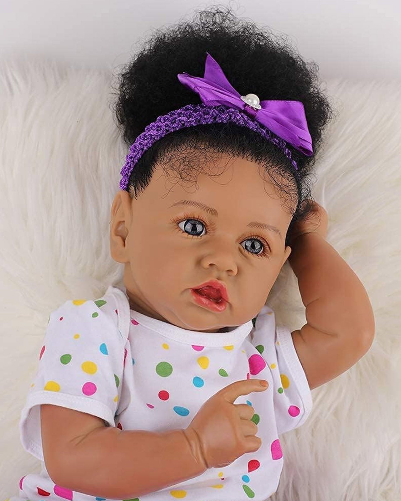 Aria - 20" Reborn Baby Dolls Lifelike African American Newborn Girl Best Birthday Gift Set