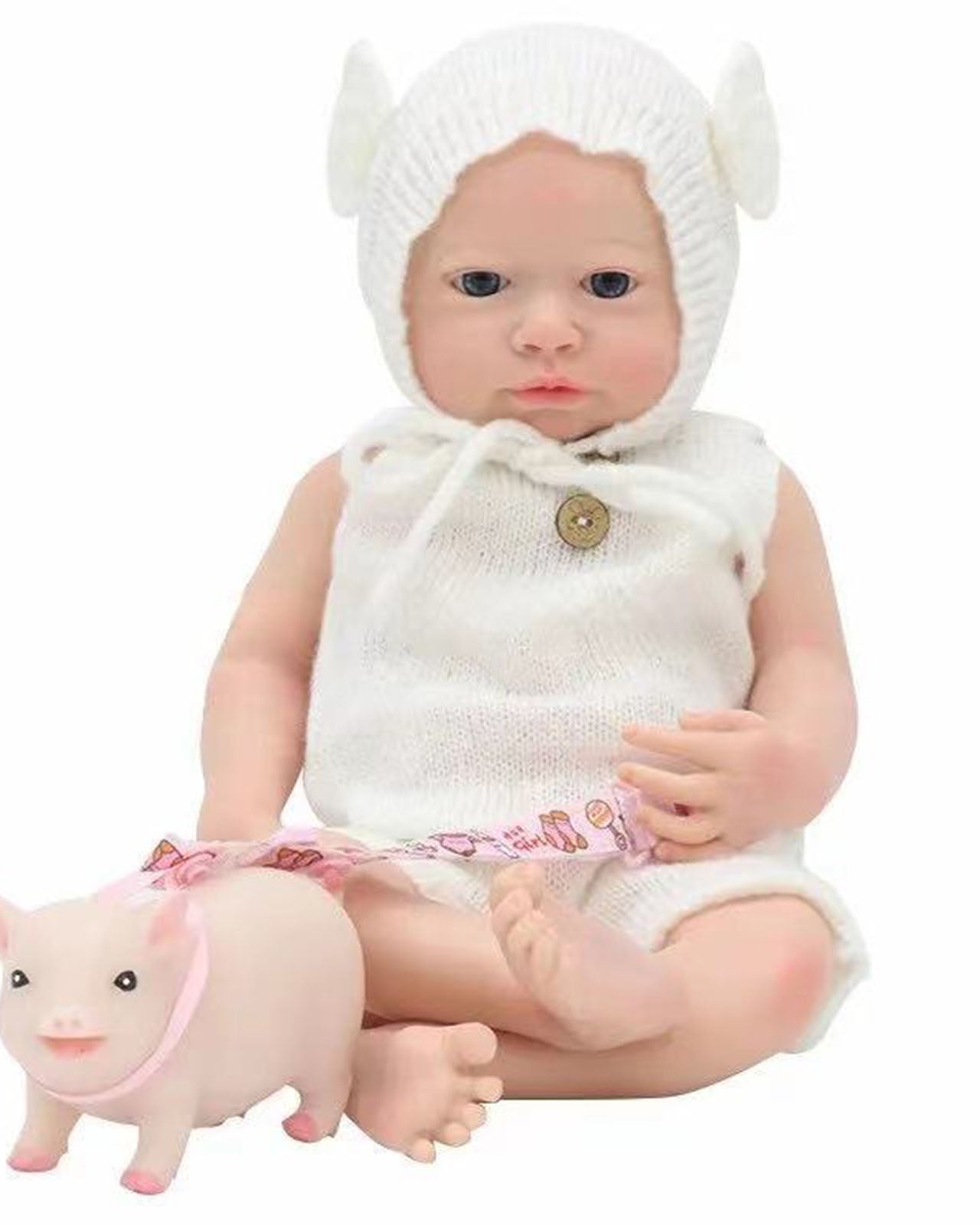 Amelia- 18" Full Silicone Reborn Baby Dolls Fully Squishy Super Realistic Newborn Girl with Extremely Flexible Body