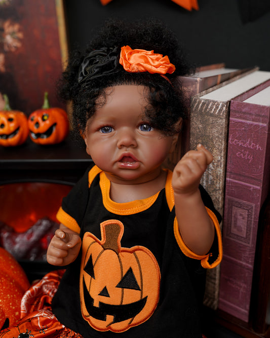 Yolanda - 20" Reborn Baby Black Girl with Lifelike Soft Body and Thick curly hair