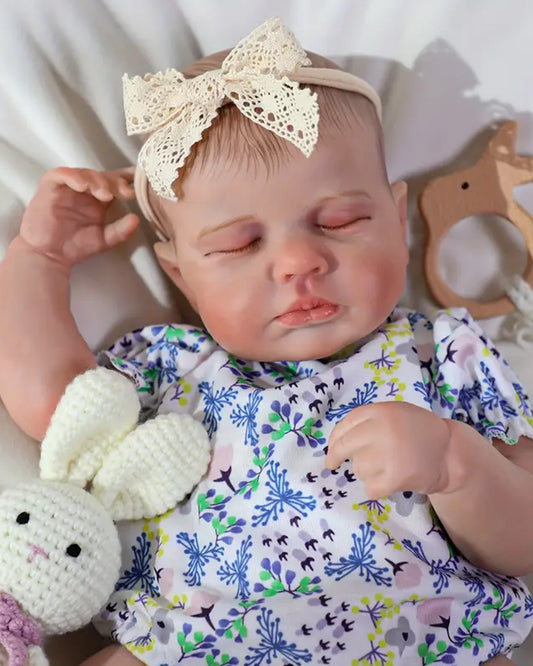 Amanda - 20" Realistic Sleeping Newborn Baby Doll - Lifelike Reborn Doll for Girls with Weighted Cloth Body