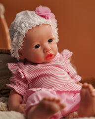 Nora - 16" Full Silicone Reborn Baby Dolls Baby-full lips Newborn Girl With Cute Mouth And Pliable And Authentic Little Feet