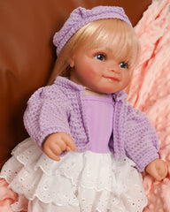 LuLu - 20" Already Finished Painted Handmade Reborn Baby Doll, Lifelike Soft Touch 3D Skin Visible Veins