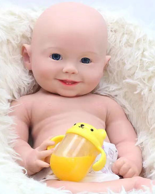 Brian - 18" Full Silicone Reborn Baby Dolls Soft Chubby Newborn Boy with Handmade Lifelike Painted