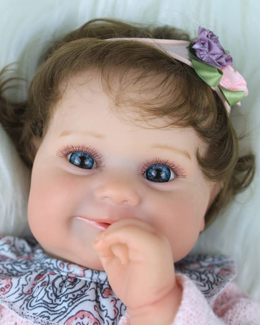 Hayden - 20" Reborn Baby Dolls Realistic Sweet Smile Toddlers Girl with Soft Vinyl Silicone Full Bod