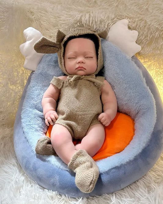 Aubrey - 18" Full Silicone Reborn Baby Dolls Realistic Safest Silicone Real Lifelike Handsome Asleep Newborn Boy