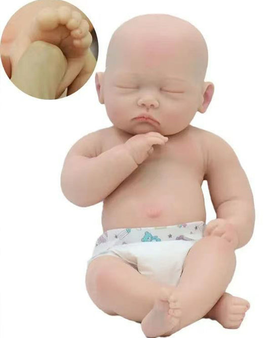 Dylan - 18" Full Silicone Reborn Baby Dolls Sleeping Soft Flexible Newborn Platinum Silicone Boy