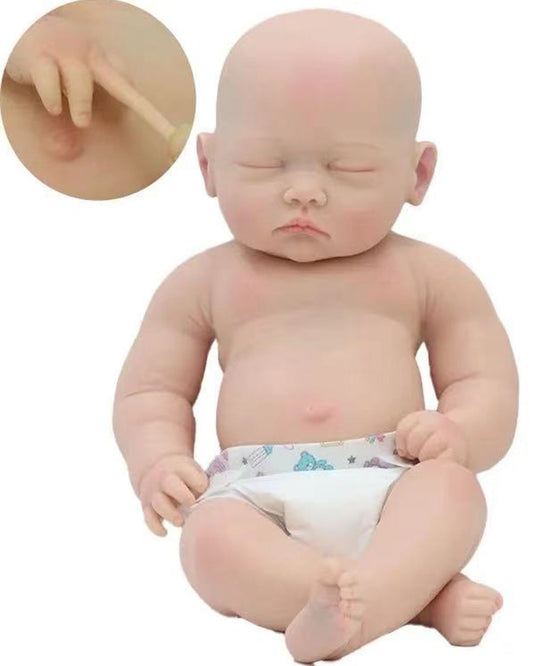 Dylan - 18" Full Silicone Reborn Baby Dolls Sleeping Soft Flexible Newborn Platinum Silicone Boy