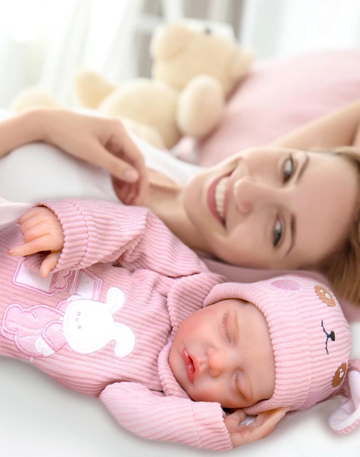 Lilian - 18" Reborn Baby Dolls Soft Body Realistic Newborn Girl with Cute Sleeping Face