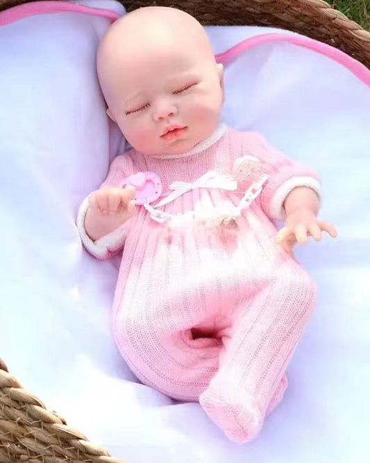 Rhoda - 13" Full Silicone Reborn Baby Dolls Sleeping Premature Girl with Chubby Cheeks