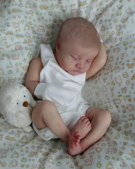 Edric - 17" Reborn Baby Dolls Handmade Sleeping Newborn Boy with Soft Touch