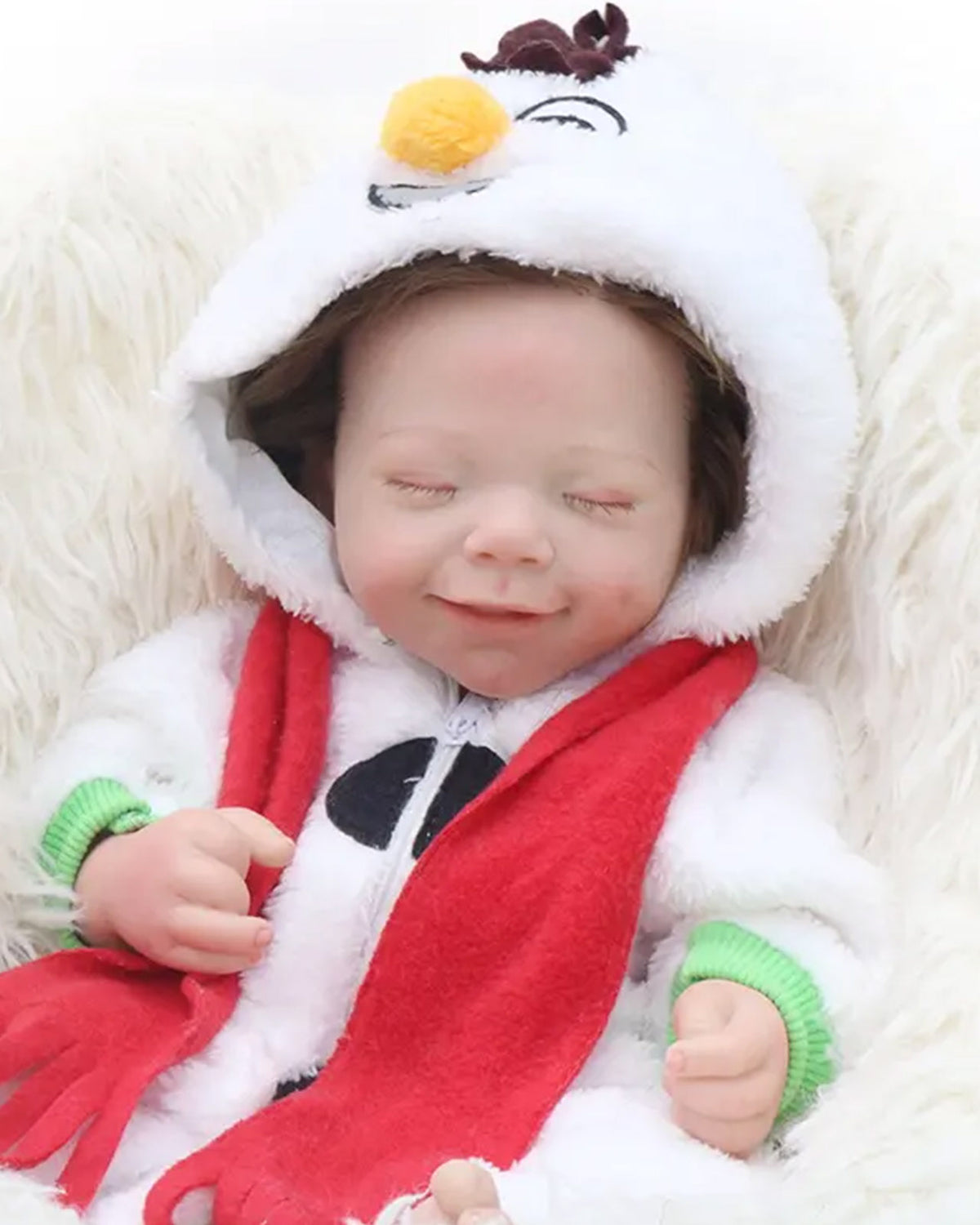 Samson - 16" Full Silicone Reborn Baby Dolls Sleeping Premature Boy with Cute Smile
