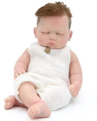 Cary - 18" Full Silicone Reborn Baby Dolls Sleeping Soft Flexible Newborn Boy with Hand-rooted Hair