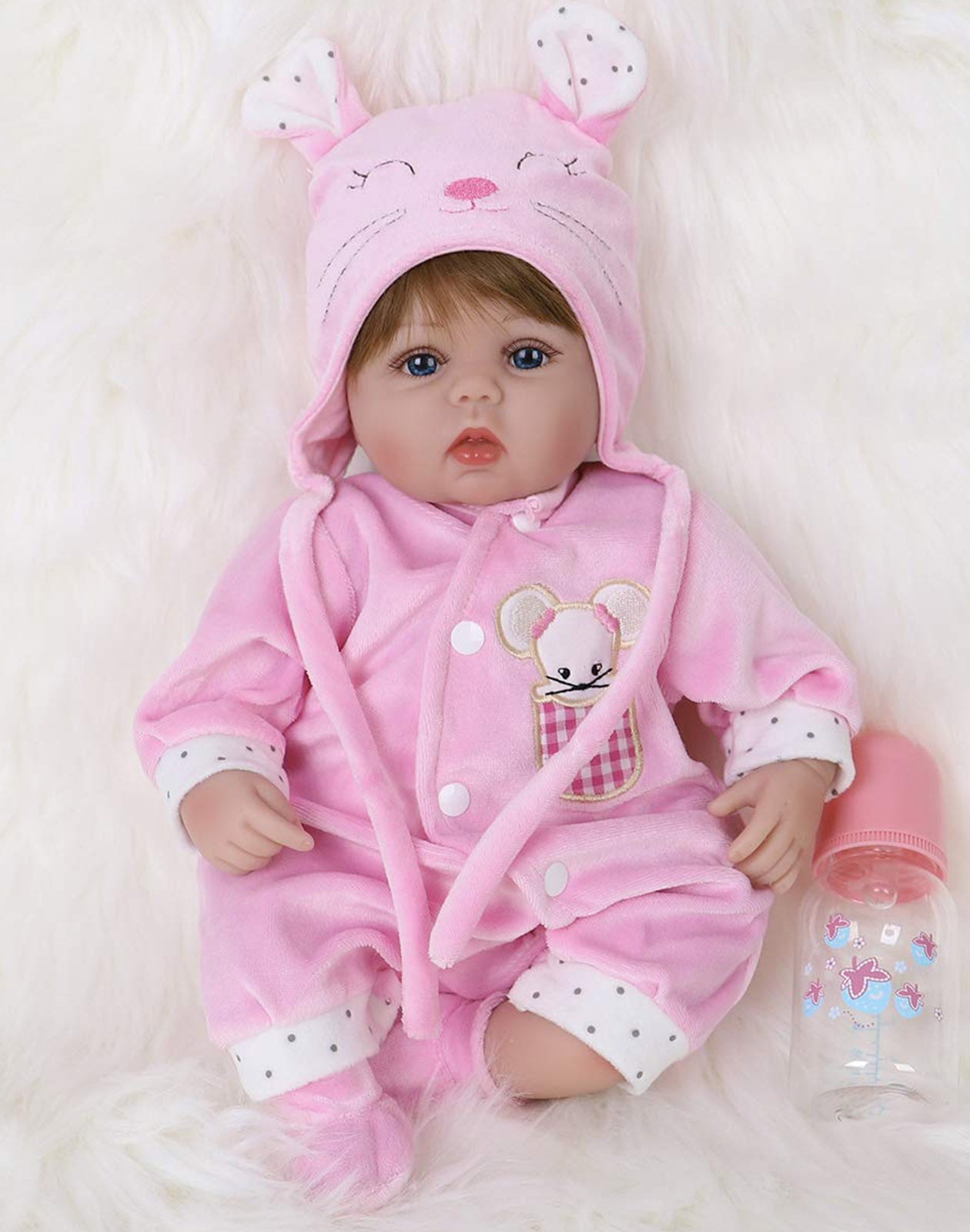 Aspasia - 22" Reborn Baby Dolls Cute Toddlers Girl with Chubby Hands