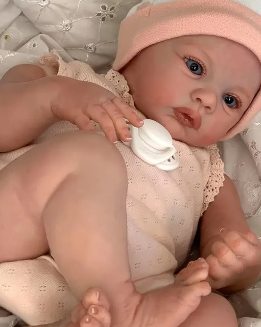 Katya - 22" Adorable Lifelike Reborn Baby Dolls Girl with Opened Blue Eyes