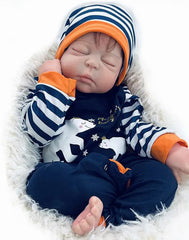 Tricia - 22" Full Silicone Reborn Baby Dolls Sleeping Toddler Girl with Flexible Waterproof Body