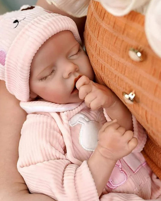 Flavia - 18" Reborn Baby Dolls Gently Parts Their Lips Newborn Girl and Immersed in the Realm of Dreams