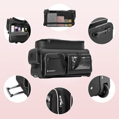 Dance Bag with Garment Rack, 28" Dance Costumes Rolling Garment Bags For Travel, Garment Duffle Bag For Dance Competition Travel Bag with Garment Rack (Black with Light Purple Trim)