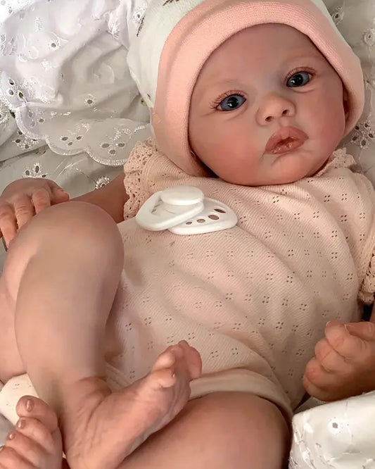 Katya - 22" Adorable Lifelike Reborn Baby Dolls Girl with Opened Blue Eyes