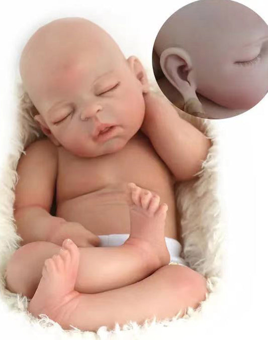 Hebbe - 22" Full Silicone Reborn Baby Dolls Lifelike Platinum Silicone Toddler Girl with Sweet Sleeping Face