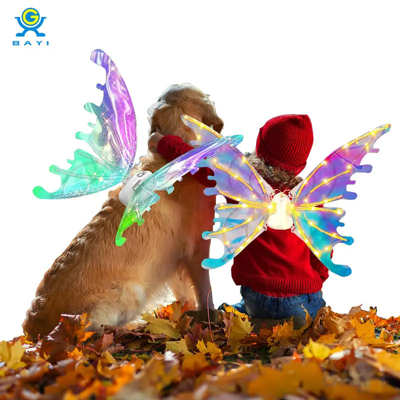 (Buy 1 get 1 at 50% off) Electric Angel Butterfly Wings, Elf Luminous Wings For Kids Dog With Music