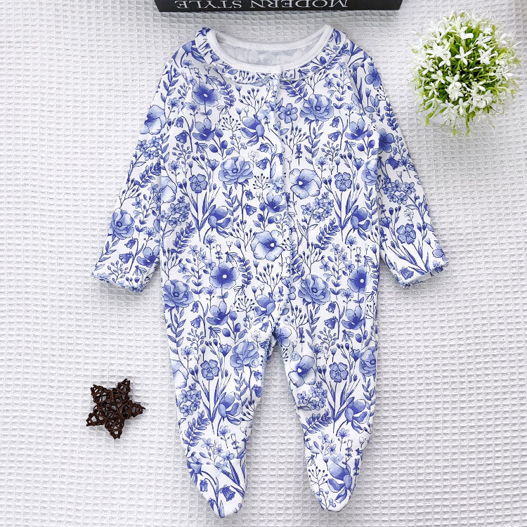 Blue Flower Romper Clothes For 22"-24" Reborn Baby Dolls