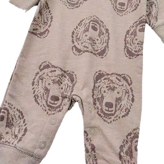 Dark Yellow Long Sleeve Jumpsuit with Tiger Pattern for 20“- 24“ Reborn Born Baby