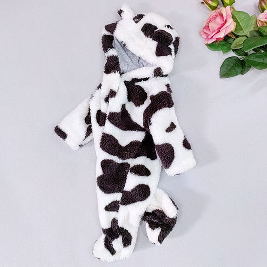 (Buy 1 get 1 at 50% off) Panda Hooded Thick Warm One Piece Romper Clothes for 24" Reborn Baby Dolls