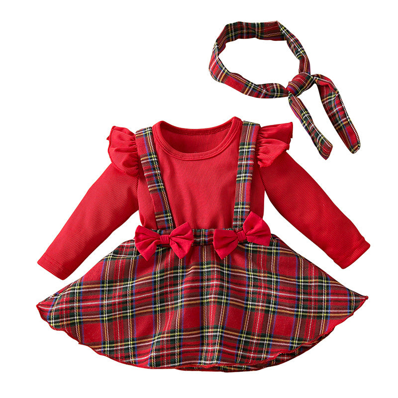 (Buy 1 get 1 at 50% off) Red Checkered Dress for 20"-22" Reborn Baby Dolls