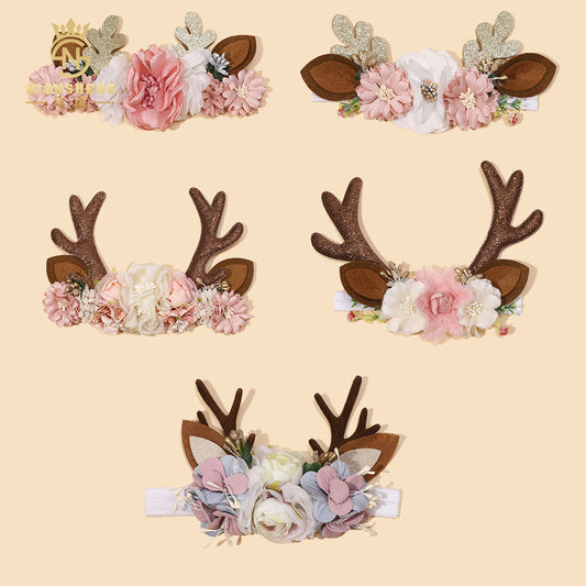 (Buy 1 get 1 at 50% off) Christmas Elk Baby Headband for Reborn Baby Dolls