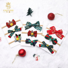 (Buy 1 get 1 at 50% off) Christmas Girls Headband, Small Alligator Clips Hair Accessories for Reborn Baby Dolls