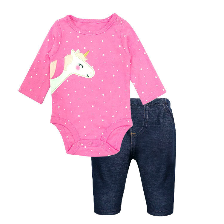(Buy 1 get 1 at 50% off) 2PK Unicorn Onesie + Pants Clothes for 24" Reborn Baby Dolls