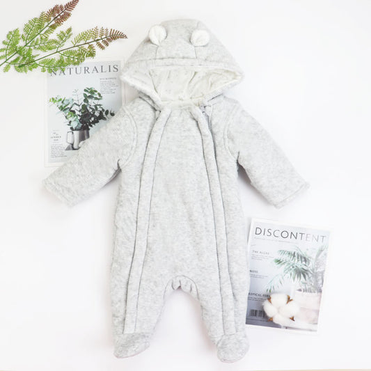 (Buy 1 get 1 at 50% off) Cartoon Bear Ear Fleece Warm Hooded Romper Clothes for 20"-24" Reborn Baby Dolls