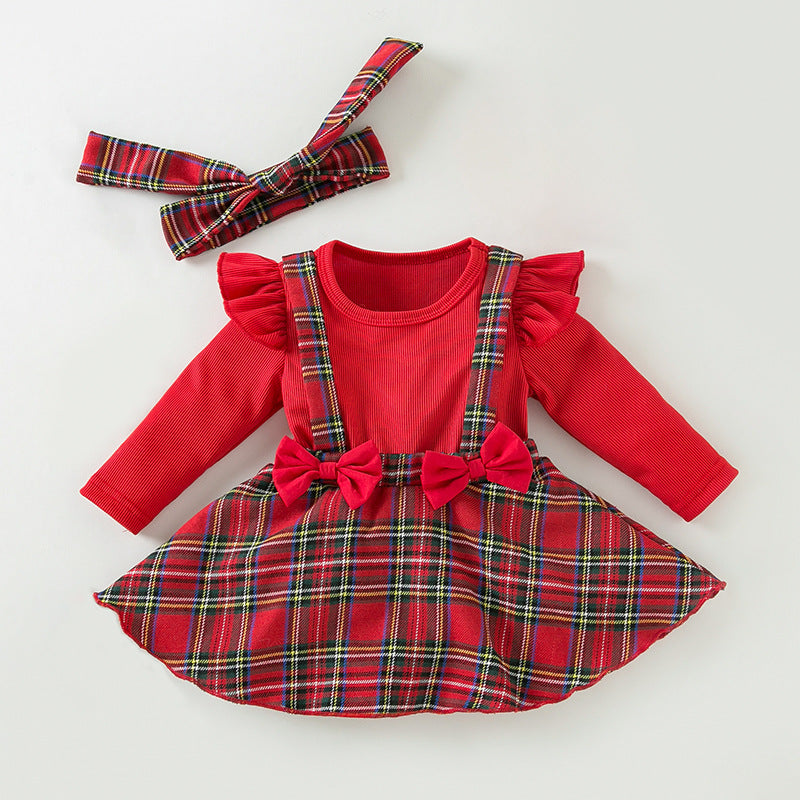 (Buy 1 get 1 at 50% off) Red Checkered Dress for 20"-22" Reborn Baby Dolls